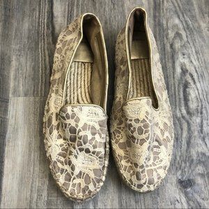 Cole Haan Palermo Tan and White Espadrille Loafers